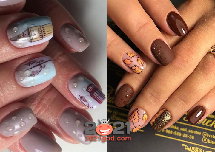 Модный маникюр 2020-2021 год - капли дождя