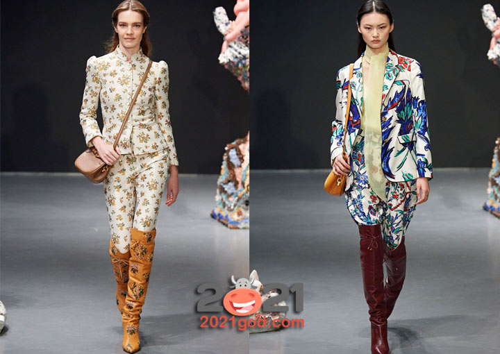 Модные тенденции 2021 года - женские костюмы с цветочными принтами