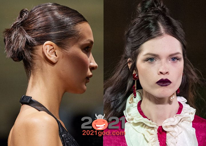 Модная прическа высокий пучек сезона осень-зима 2020-2021