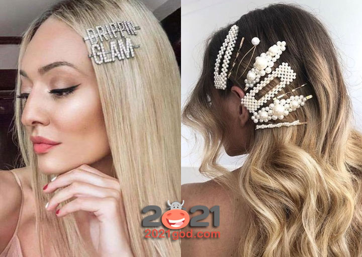 Модные заколки с жемчугом на зиму 2020-2021