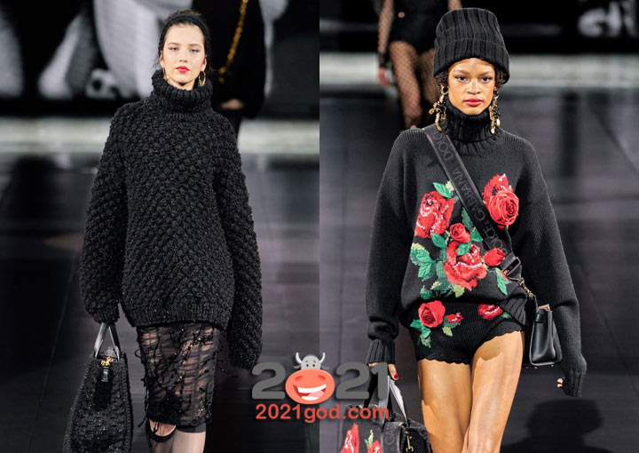 Модные черные свитера осень-зима 2020-2021