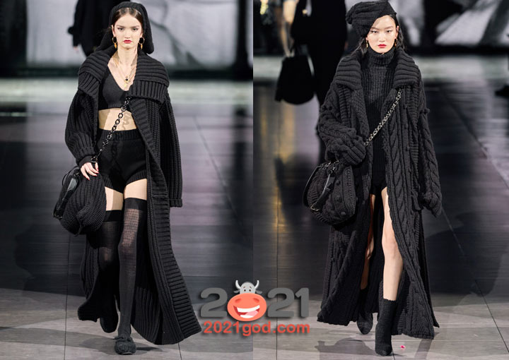 Модные вязаные пальто Dolce & Gabbana осень-зима 2020-2021