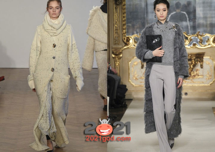 Длинное вязаное пальто - тренд зимы 2020-2021
