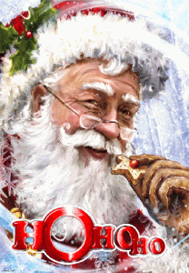 новогодняя анимированная картинка с Санта Клаусом на 2021 год