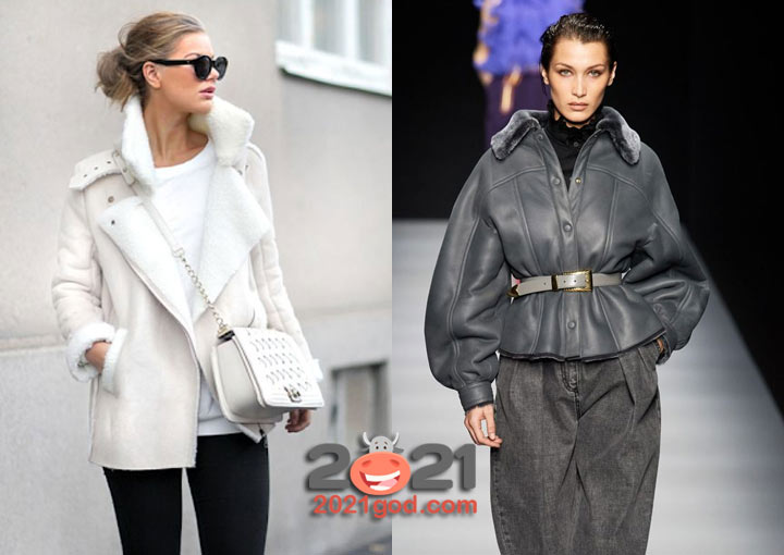 Модные женские дубленки на 2021 год