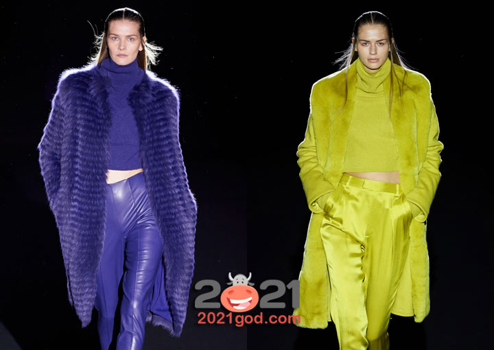 Длинные яркие шубы - тренд 2021 года