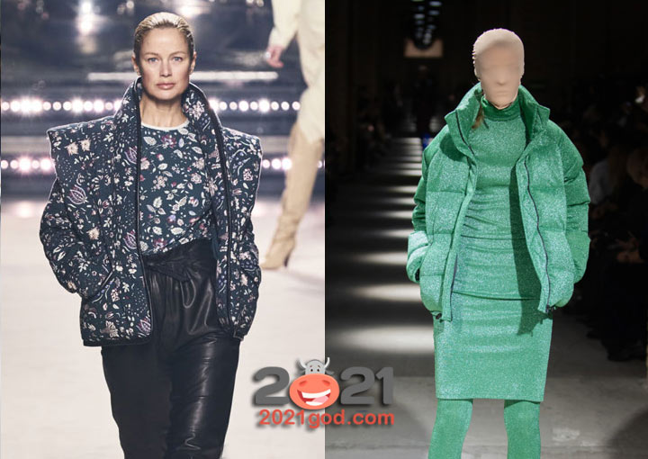 Пуховики с цветочным принтом на зиму 2020-2021