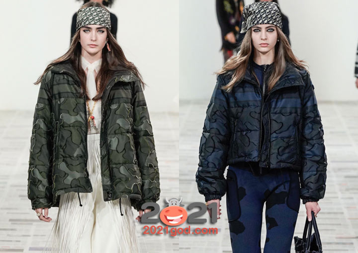 Пуховики с принтом милитари на зиму 2020-2021