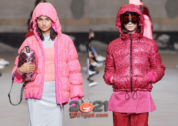 Яркие принтованные пуховики на зиму 2020-2021