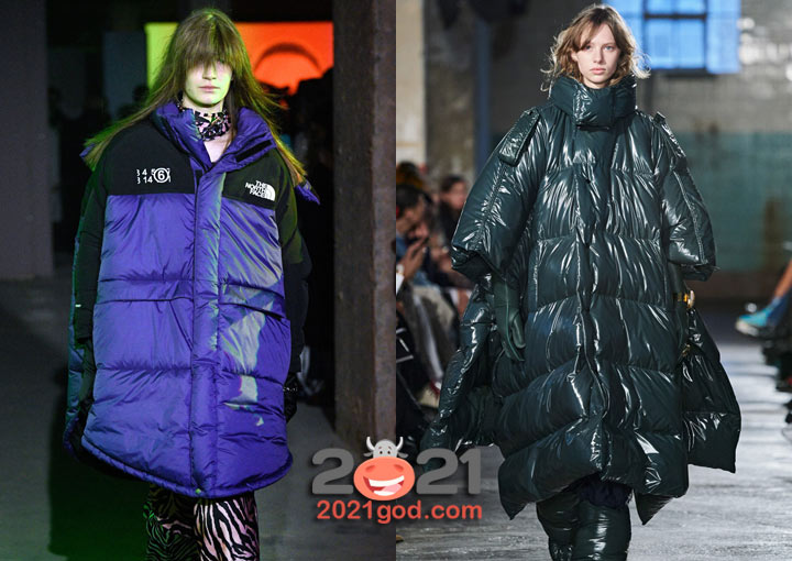 модный пуховик оверсайз в спортивном стиле на 2021 год