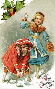 Красивая ретро открытка на Рождество Христово