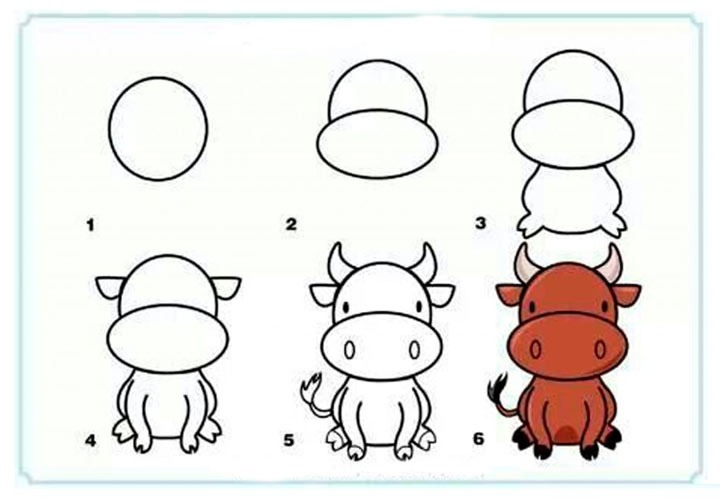 Рисунки на Новый Год 2021 - прикольный бычок