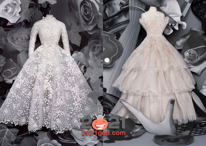 Вечернее платье Диор коллекции Haute Couture осень-зима 2020-2021