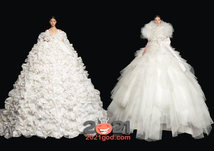 Высокая мода от Валентино зимы 2020-2021 - платья с рюшами