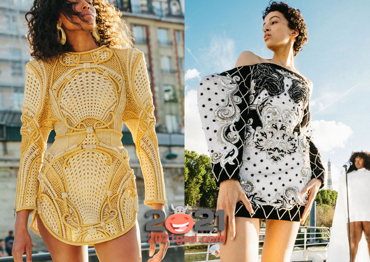 Модные платья Balmain - высокая мода 2021 года