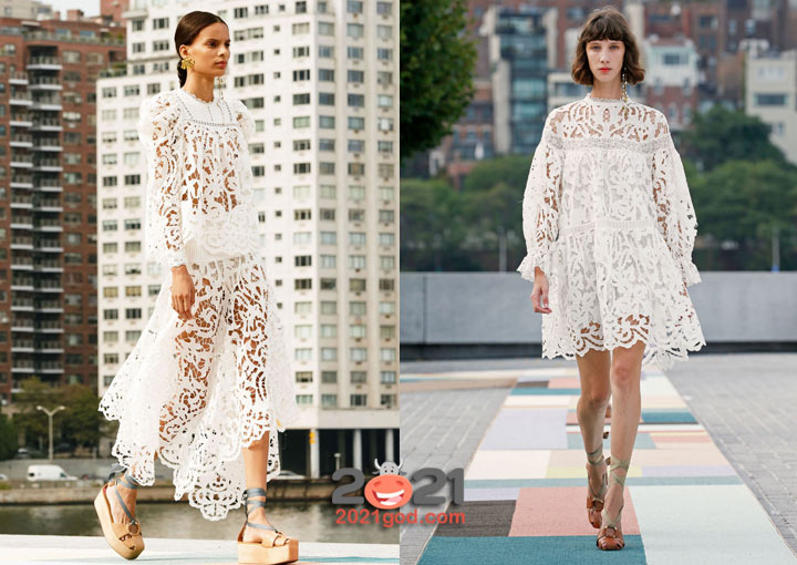 Белые ажурные летние платья сезона весна-лето 2021