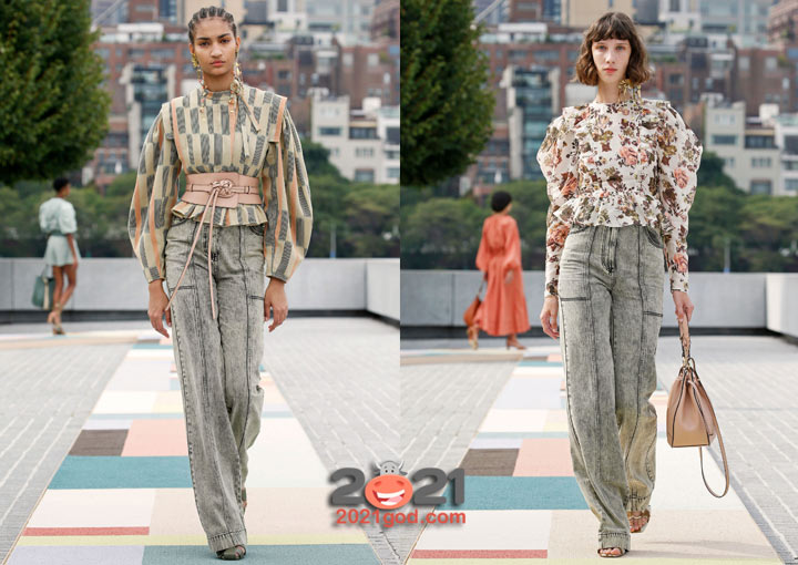 Блузы с объемными рукавами весна-лето 2021