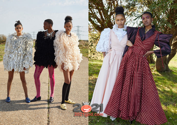 Платья с объемными рукавами весна-лето 2021